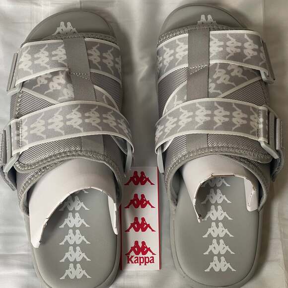 Kappa Gray 222 Banda Mitel Sz 9 Slide Sandals - Picture 1 of 5